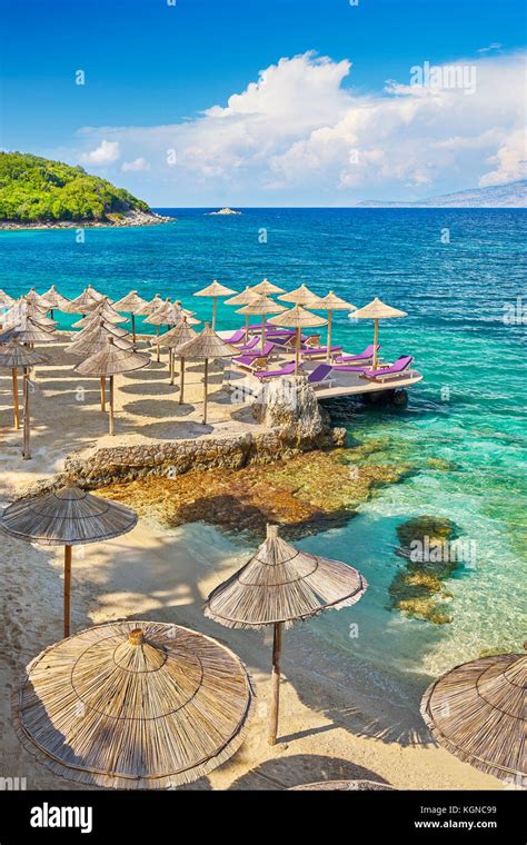 albanian riviera ksamil beach albania stock photo alamy