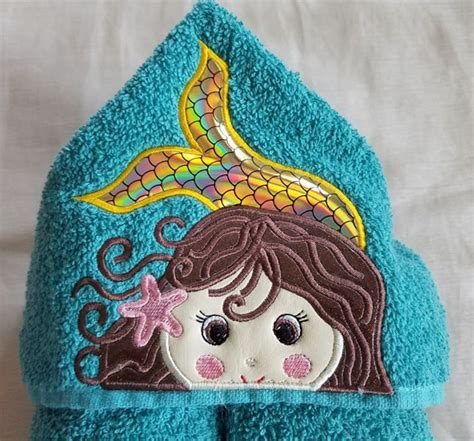 Mermaid Hooded Towelhooded Bath Towelkids Hooded Etsy