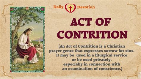 Act Of Contrition Traditional Version Christian Prayer Youtube