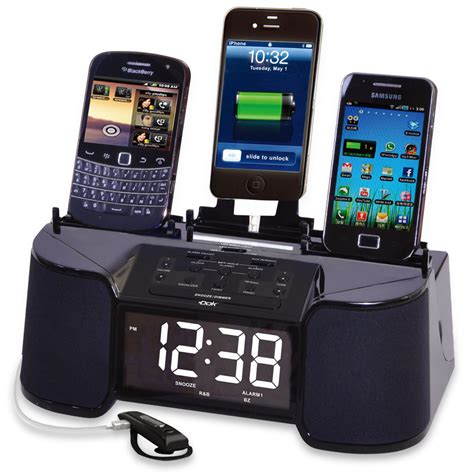 The Four Device Charging Clock Radio Hammacher Schlemmer