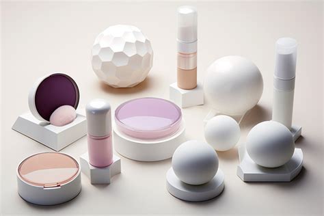 Various Cosmetics And Makeup Products Lay Out On A Table Background