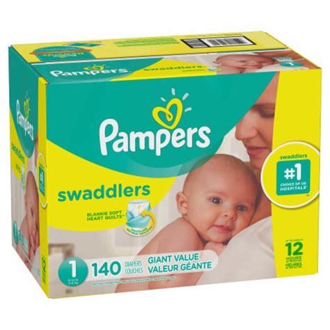 Pampers Swaddlers Size 1 Newborn Diapers, 140 ct - Kroger