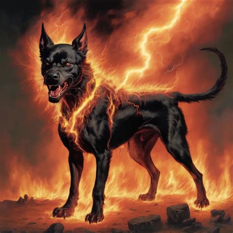 Hell Hound Fire Burning Lightning