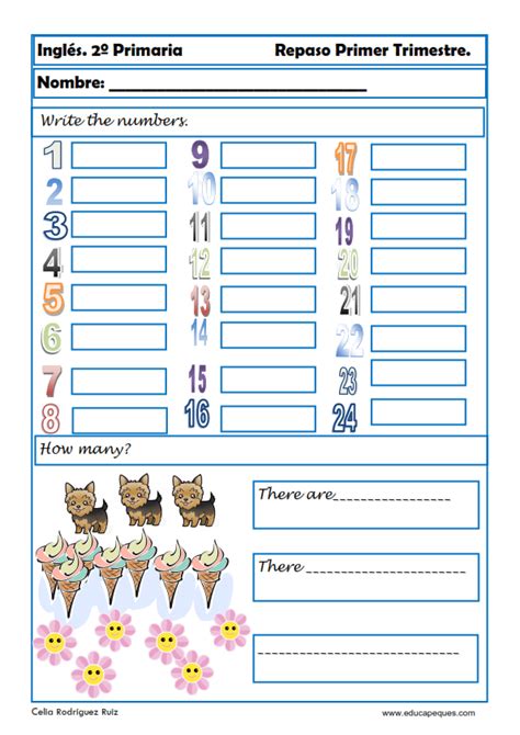 Fichas Y Ejercicios De Inglés Para Segundo Grado De Primaria