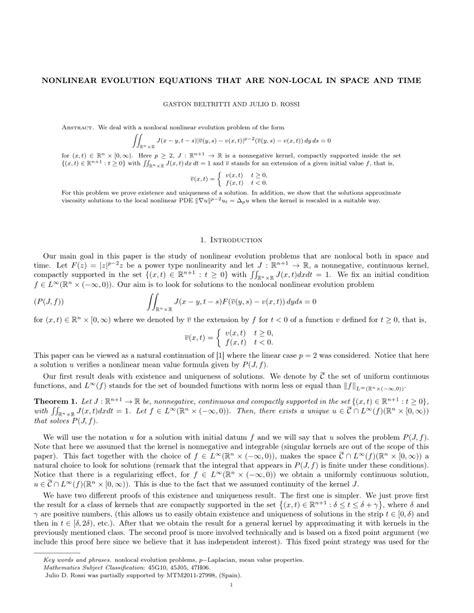 Pdf Nonlinear Evolution Equations That Are Non Local In Space And Time