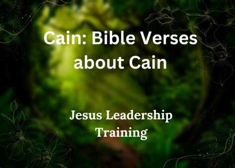 Cain: Bible Verses about Cain