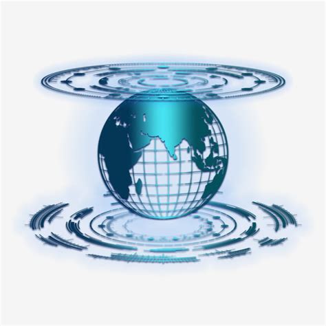 Blue Tech Sci Fi Future Earth Decorative Pattern Design Element Blue