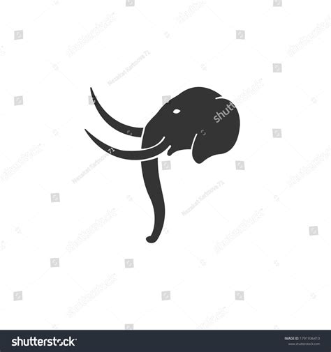 Elephant Head Silhouette Vector On White Stock Vector Royalty Free 1791936410 Shutterstock