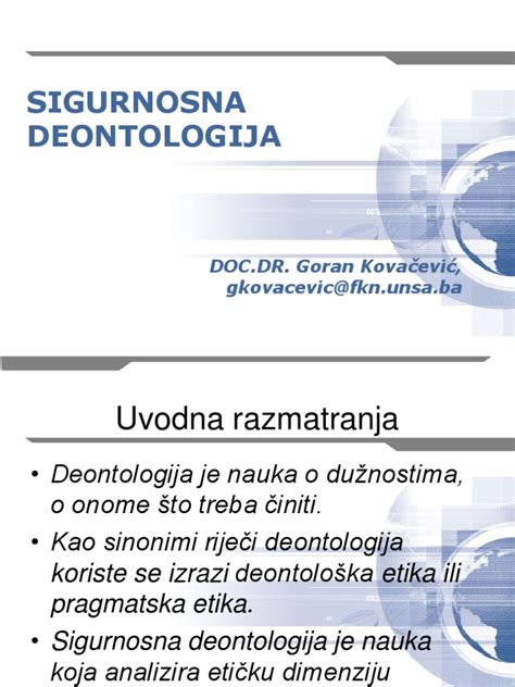 PDF Sigurnosna Deontologija DOKUMEN TIPS