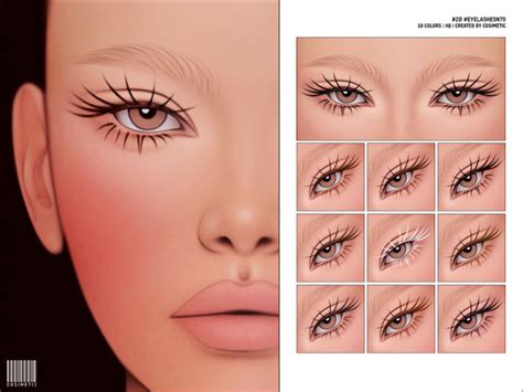 The Sims Resource Maxis Match 2D Eyelashes N70