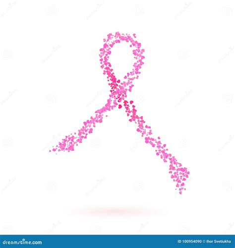 Breast Cancer Pink Ribbon From Hearts Stock Vector Illustration Of