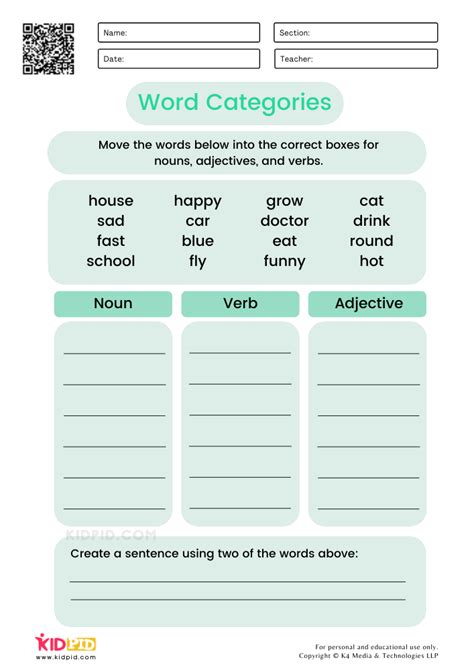 Sort Words Into Categories Worksheets For Kids Kidpid