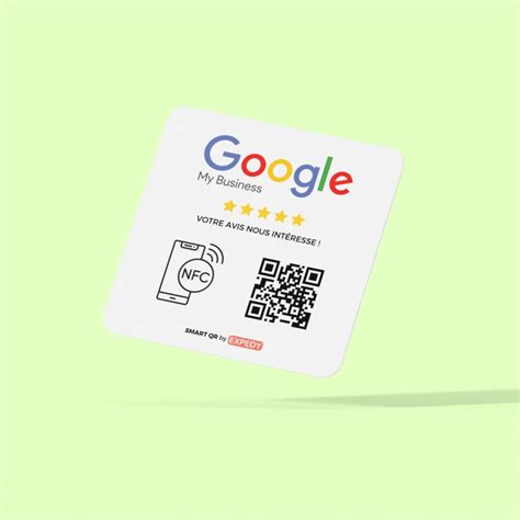 Plaque Google Avis Review Qr Code Nfc Rfid Sans Contact X Cm