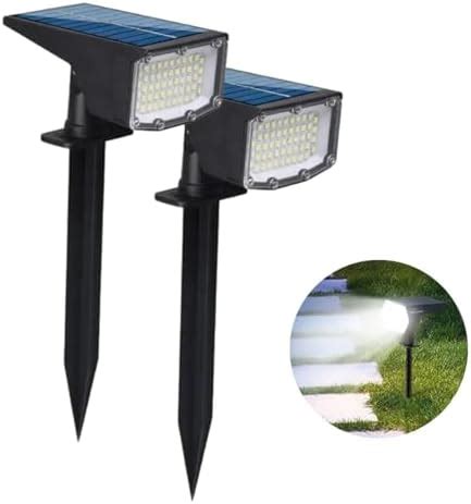 Kit 2 Luminárias Solar Branco Frio Espeto Para Jardim Iluminação