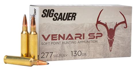 Sig Sauer 277 Sig Fury 130gr Venari Soft Point 20rd Ammo Kygunco