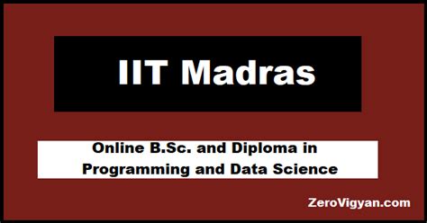 Iit Madras Online Bsc And Diploma In Programming And Data Science