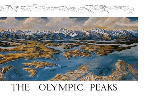 Olympic Mountains Peaks Map By Pargeter - Cherie Benedikta