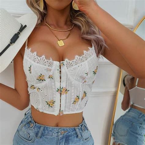 Ensemble De Lingerie Sexy Dames Mode Lingerie Sexy Corset Creux En Dentelle Florale M Orange