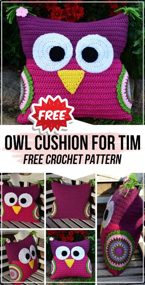 Crochet Owl Cushion For Tim Free Pattern Crochet Pillow Patterns Free