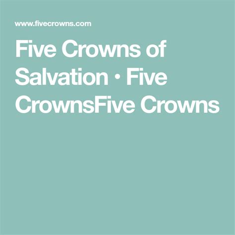 Five Crowns Of Salvation • Five Crownsfive Crowns In 2020 Salvation