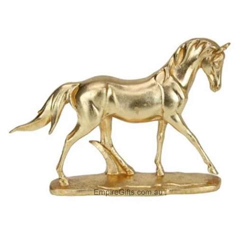 Horse Statue Gold Horse Figurine on Base - Empire Gifts | Gift Ideas