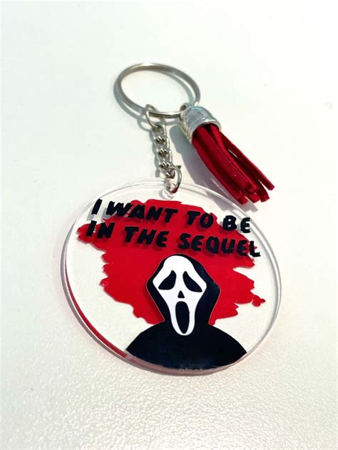 Keychain With Tassel Accessories Scream Halloween Ghost Face Keyring