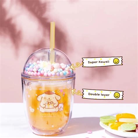 Sanrio X Miniso Sparkly Tumbler With Straw Pieceofcake0716