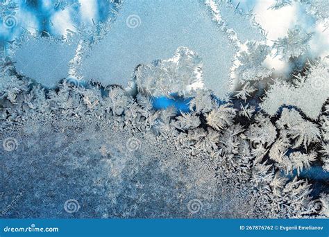 Textura De Geada Em Vidro Congelado No Inverno Foto De Stock Imagem