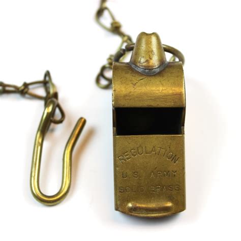 44th Collectors Avenue Us Army Regulation Solid Brass Whistle W Chain