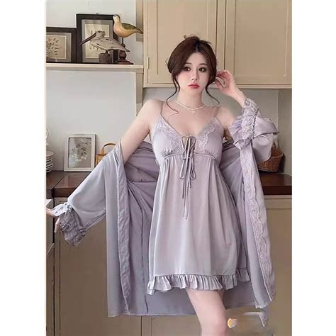 Jual Vee Kimono Lingerie Set Premium Wanita Pad Bra Lingerie Set