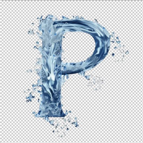 Premium PSD Liquid Letter P Splash Isolated On White Background