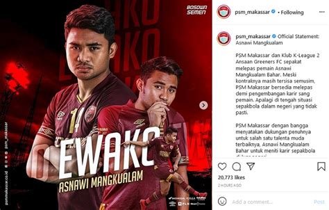 PSM Resmi Lepas Asnawi Mangkualam Ke Klub Korea Selatan