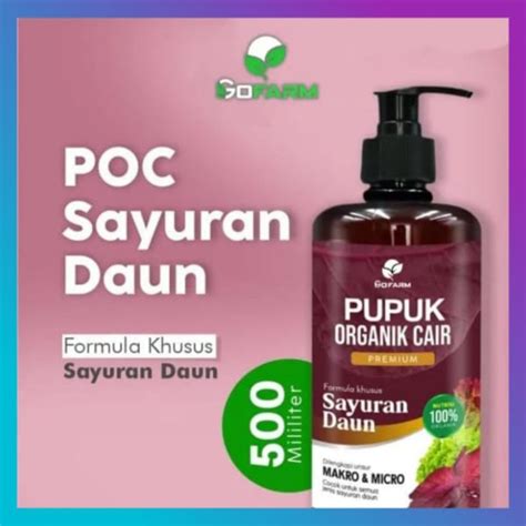 Jual Go Farm Pupuk Organik Prawatan Tanaman Sayur Kompos Poc Ml