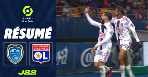 Résultat Troyes Lyon 1 3 la 22e journée de Ligue 1 McDonald s 2022