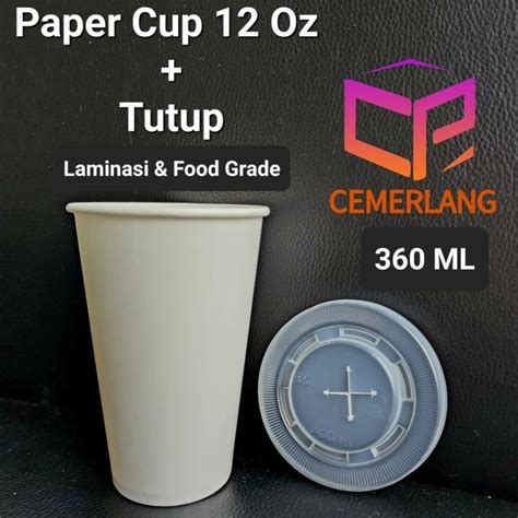 Jual Hot Cold Papercup Oz Oz Gelas Cangkir Kertas Kopi Ml Tutup Pcs Shopee Indonesia