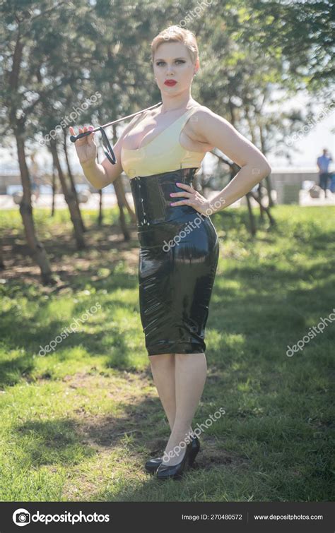 Hot Curvy Woman Short Hair Big Boobs Wearing Latex Kinky Stock Photo Agnadevi