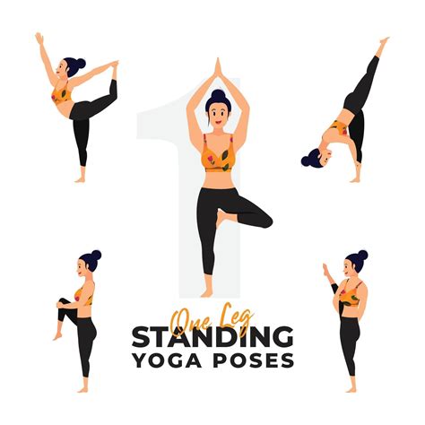 One Leg Standing Yoga Poses International Day Of Yoga Vector 2714529