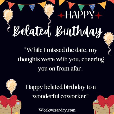 100 Thoughtful Happy Belated Birthday Wishes For Coworker - Work Wizardry