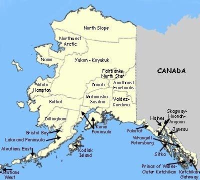 Alaska Counties Map - Alaska • mappery