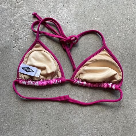 Vintage 90s Hobie Wave Pink Floral Bikini Swim Depop