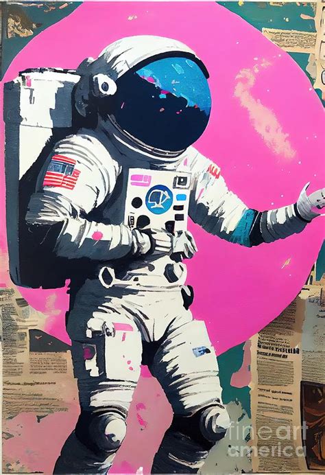 Astronaut Collage Painting By N Akkash Pixels