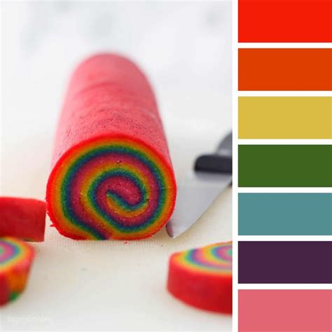 Rainbow Sugar Cookie Dough Roll Color Pallet