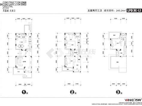 某三层框架结构联排别墅设计cad建筑平面方案图居住建筑土木在线