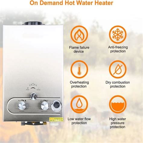Dropship L Tankless Water Heater Propane Gas GPM Instant LPG Hot Water Boiler Shower To