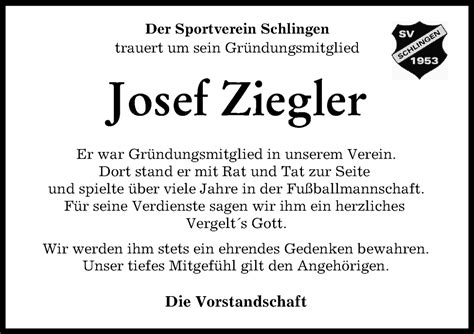 Traueranzeigen Von Josef Ziegler Augsburger Allgemeine Zeitung