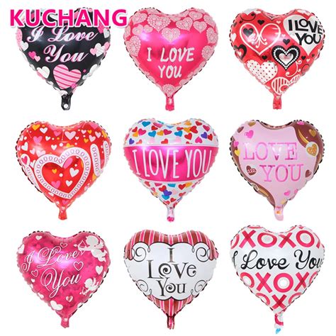 10pcs Lot 18inch I Love You Heart Shape Foil Balloons Valentines Day