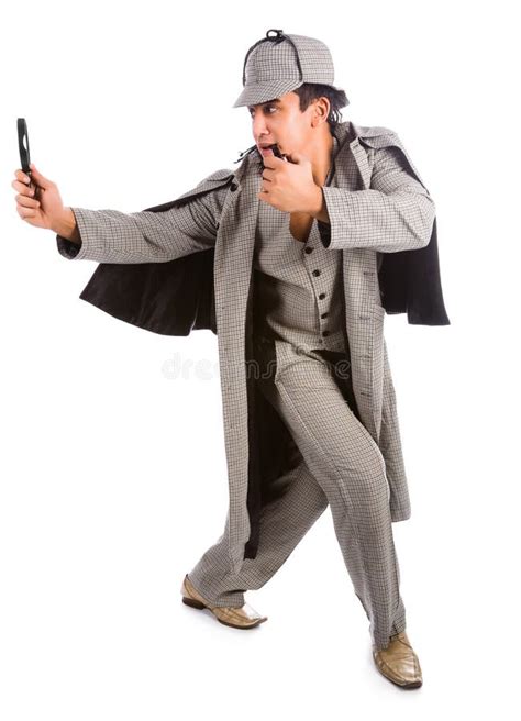 Curious Sherlock Holmes Pipe And Magnifying Glass Stock Photo Image