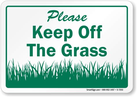 Please Keep Off the Grass Sign with Green Border, SKU: S-7253