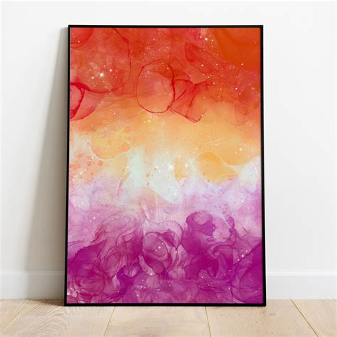 Lesbian Subtle Art Print Lesbian Pride Flag Wall Art Poster Etsy