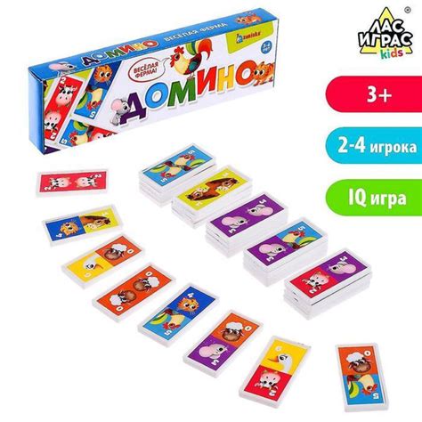IQ-ZABIAKA Домино "Весёлая ферма", пластик, 28 деталей - купить с ...